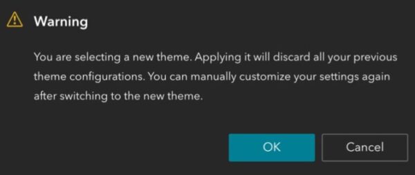 Warning when switching to new themes
