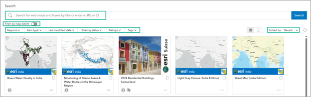 Sort, search, and filter content