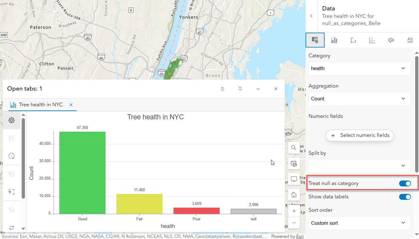 Null values as a category in bar chart