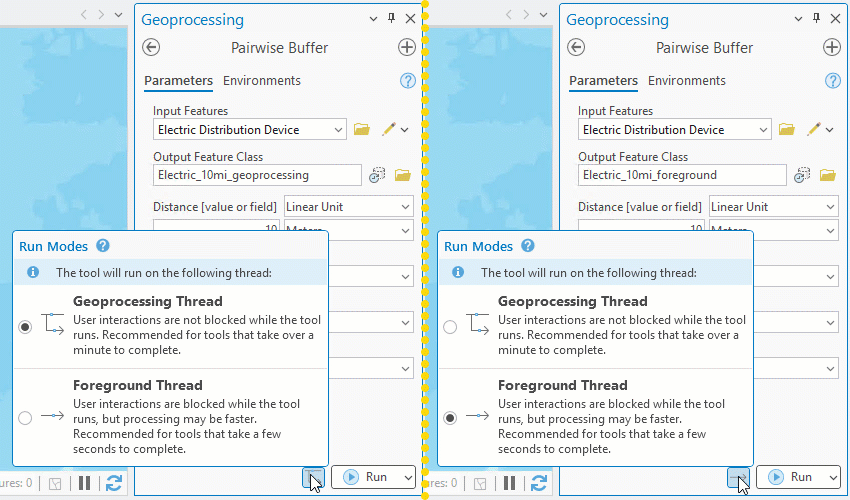 Geoprocessing VS foreground thread