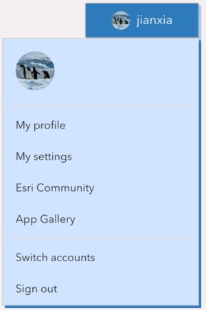 User menu when signing out