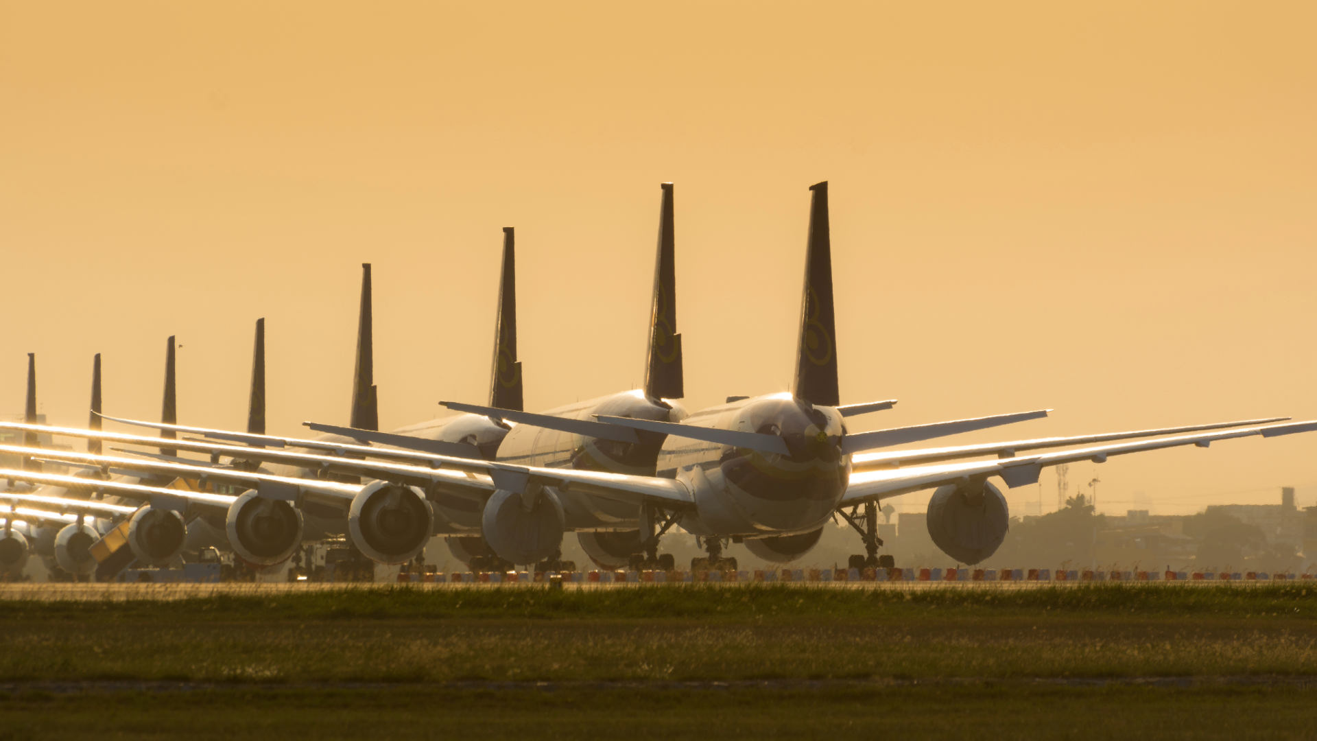 Grounded airplanes due to Covid-19 pandemic