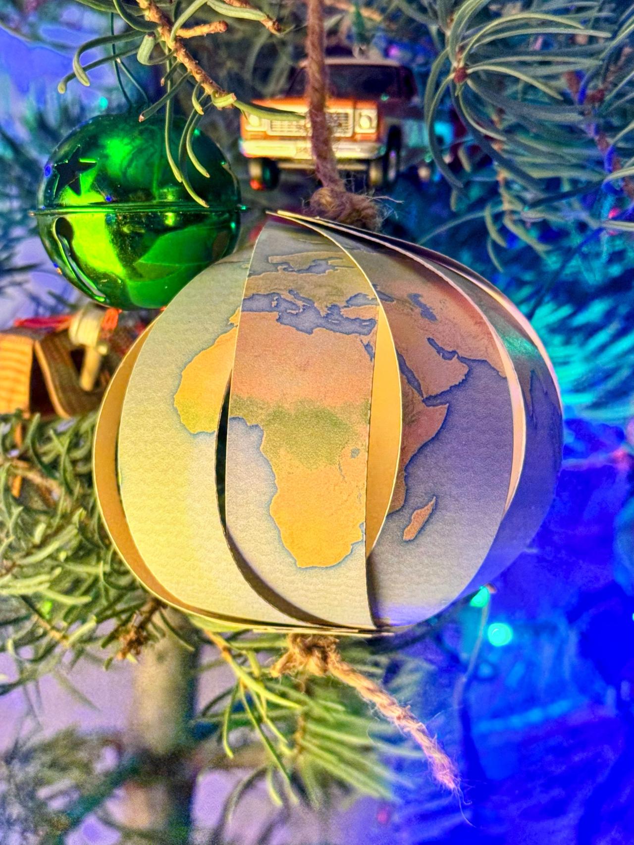 Globe ornament created by Anna Riling
