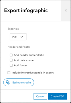 Export infographic as a PDF file