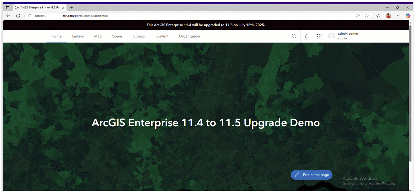 ArcGISEnterpriseInformationBanner