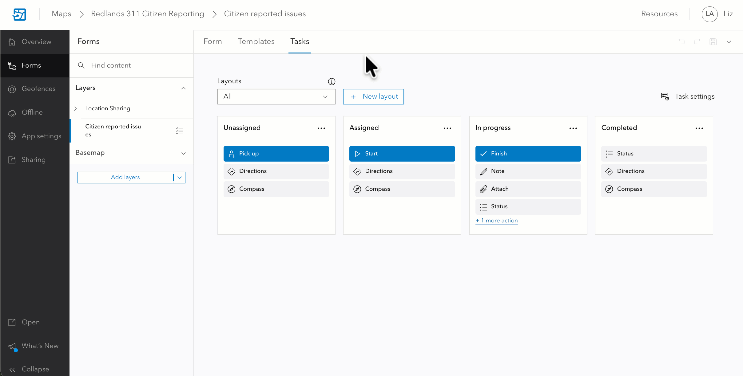 Create View Layer under Task Access Panel