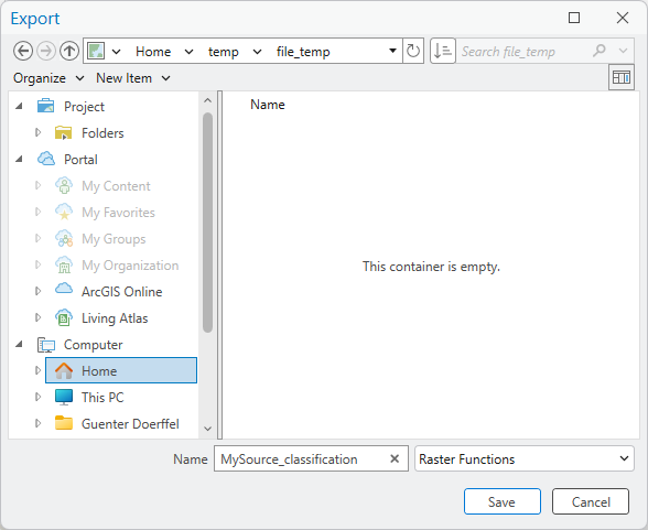 Defined output location and name