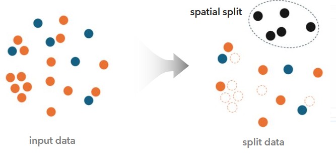 a graphic showing undersampled data with a spatial split