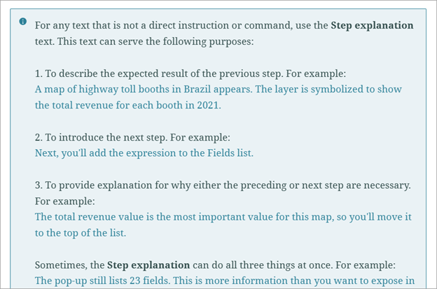 Step explanation tips from the template Step explanation tips from the template