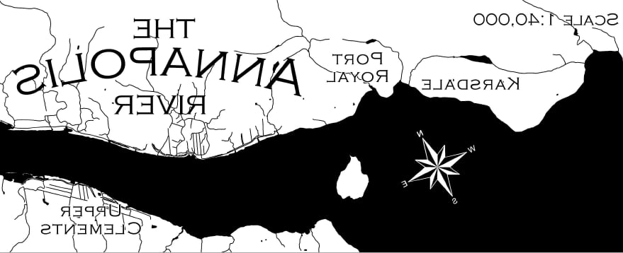 Mirror image of map. Mirror image of map.