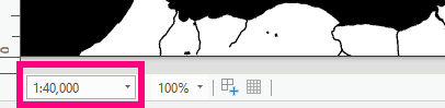 Current scale is shown at the bottom of the layout view. Current scale is shown at the bottom of the layout view.