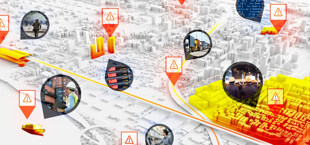 La carte numérique d’une ville signale les zones concernées par des risques potentiels.