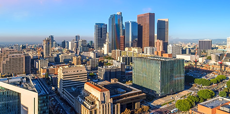 The skyline of downtown Los Angeles