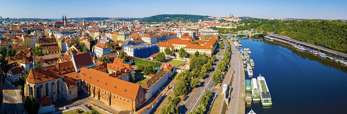 Aerial view of the City of Prague