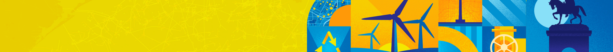 Proceedings banner with a yellow map background and drawings of energy components in blue and yellow