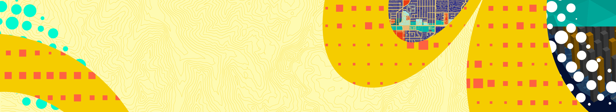 Abstract digital artwork features a wide horizontal banner with flowing yellow curves on a pale background.