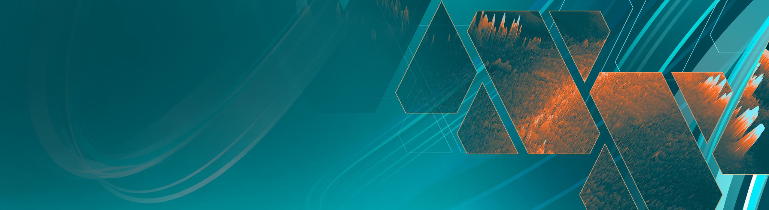 Blue, green, and aqua graphics depicting aerial view city street maps, blocks of code, wave patterns, and geometric shapes