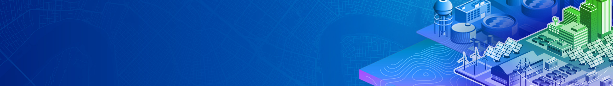 Call for Presentations banner with a layered 3D model of a city to the right
