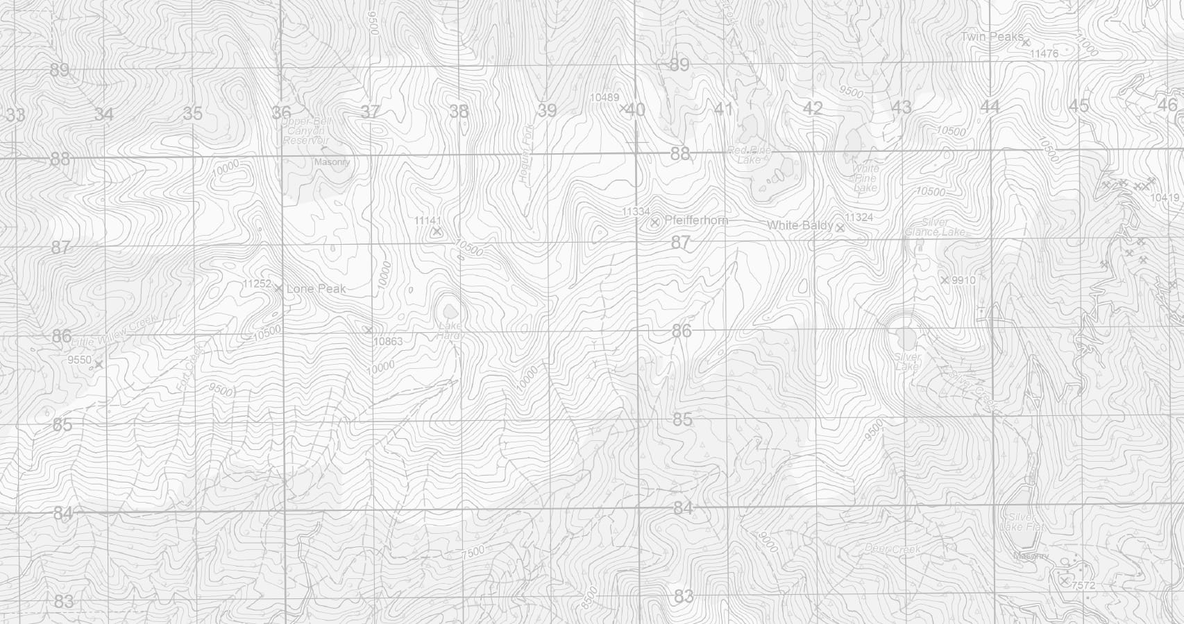 White and gray topographic grid map 