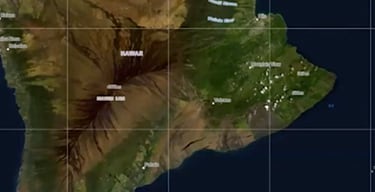 Topographic map of one of the Hawaiian islands
