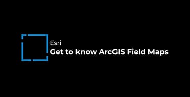 Black background with Esri open square logo and the title, Get to Know ArcGIS Field Maps