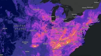 Vibrant purple and pink image of an ArcWatch map