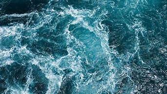 A top-down view of turbulent ocean waves