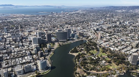 An aerial view of Oakland, California