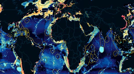 A map of Earth that shows high-priority areas for conservation