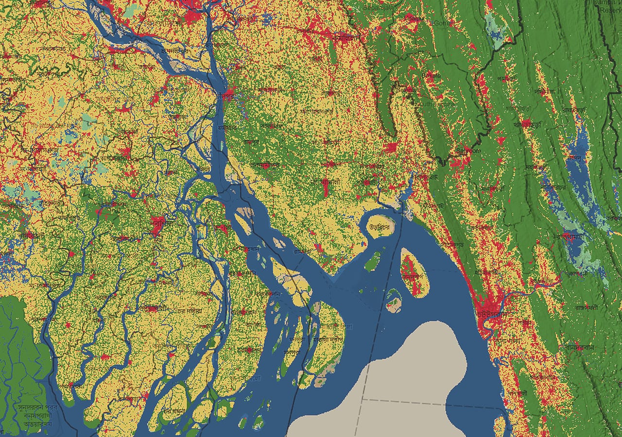 A land cover map of the mouth of the Meghna River in Bangladesh