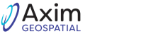 The words Axim Geospatial in black letters 