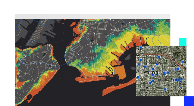 Multicolored street grid map