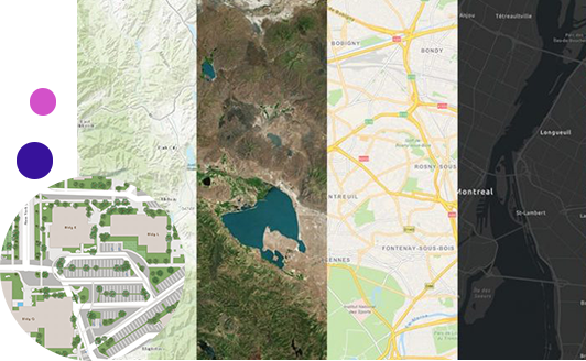 Immagini affiancate di una mappa e di un'immagine satellitare