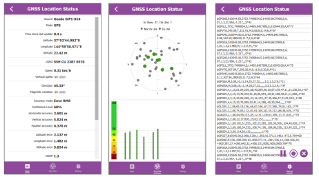 GNSS navigation system location status details