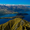 Aerial view of a New Zealand mountain landscape