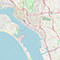 A map of greater San Diego with a network of streets, highways, and parks