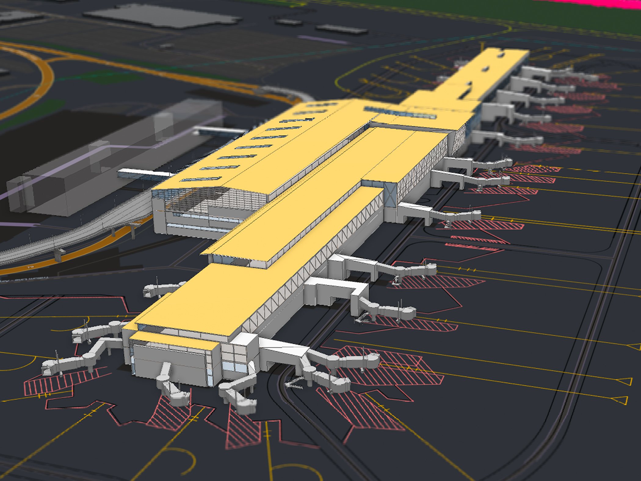 A 3D digital twin of an airport terminal