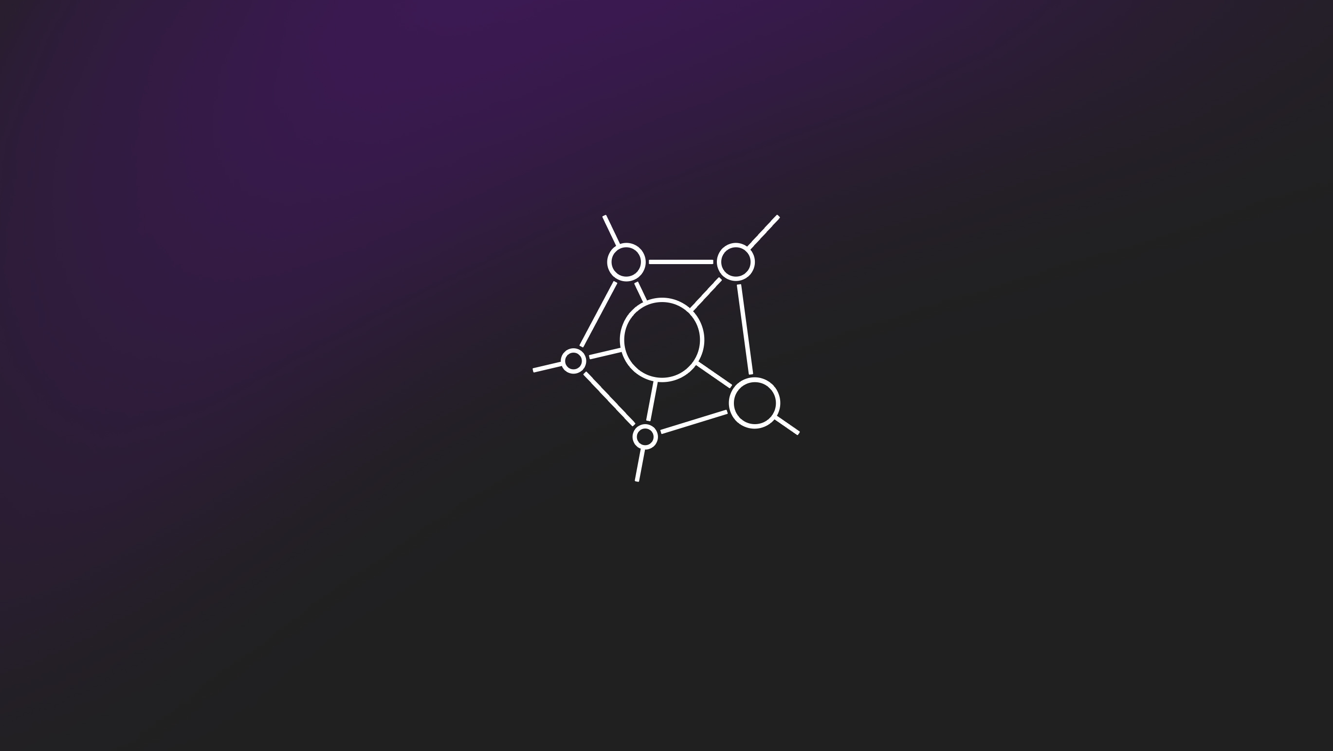 An icon indicating a web of connected systems
