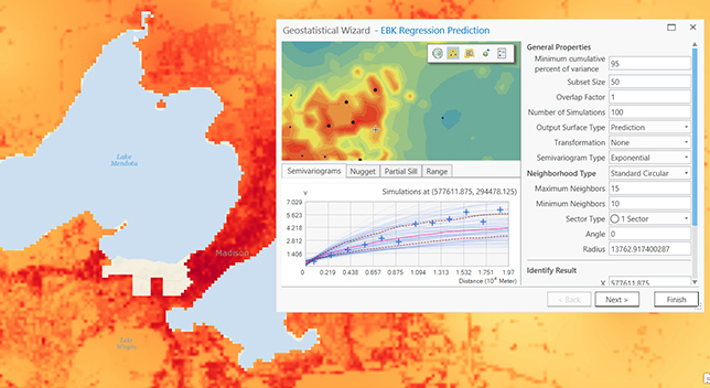 Photo of a heat map and the Geostatistical 