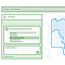 Illustration of a web application interface featuring a sidebar and a main content area. 