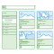 A stylized illustration of a mapping software display with six maps, a legend, and a search bar