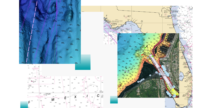 Vector map of Florida and electronic navigational charts