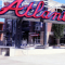 Entrance to a baseball stadium with Atlanta Braves in large red and blue letters