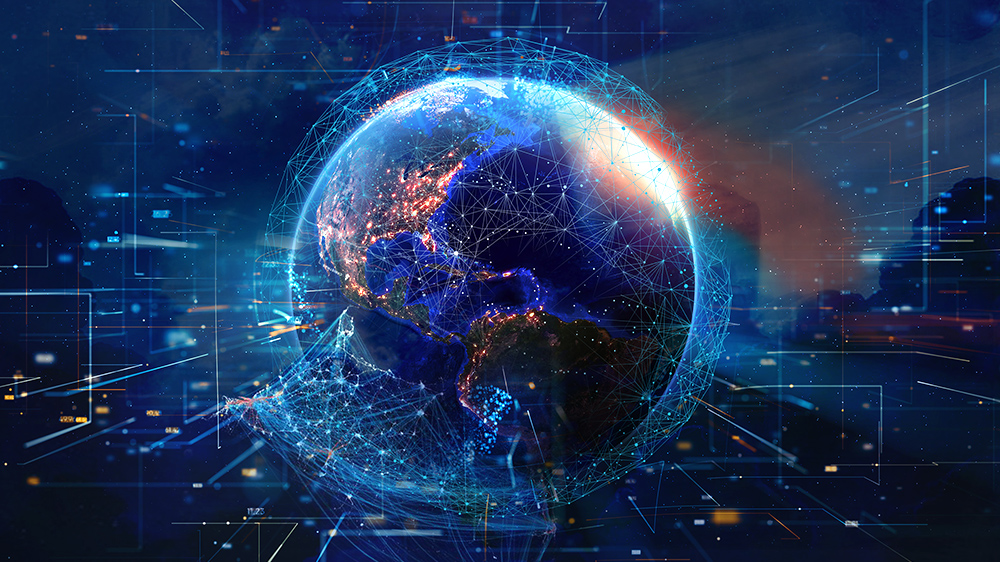 A globe with connecting lines around it representing a content data network