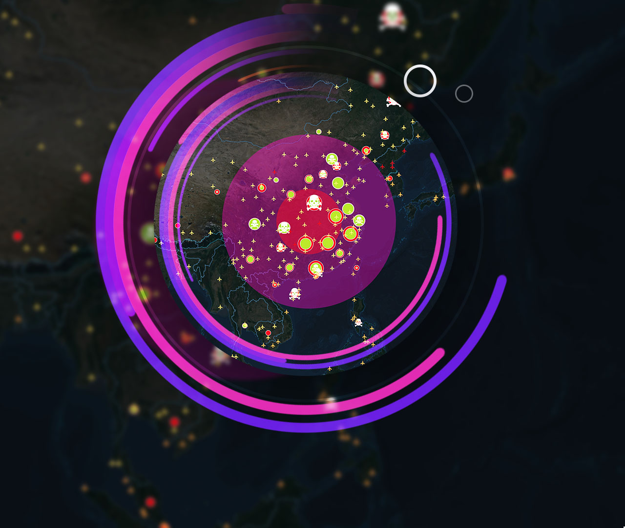 Dos ordenadores que muestran análisis y mapas de Esri