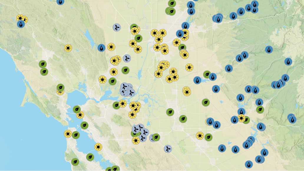 A light map with colored point clusters scattered across a region