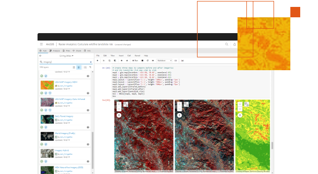 Python-Code und Satellitenbilder