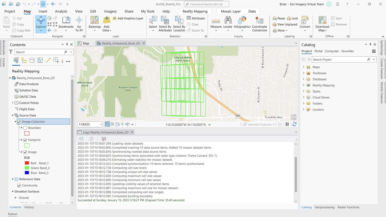 Schermata di una mappa e testo che rappresenta file da importare nel software