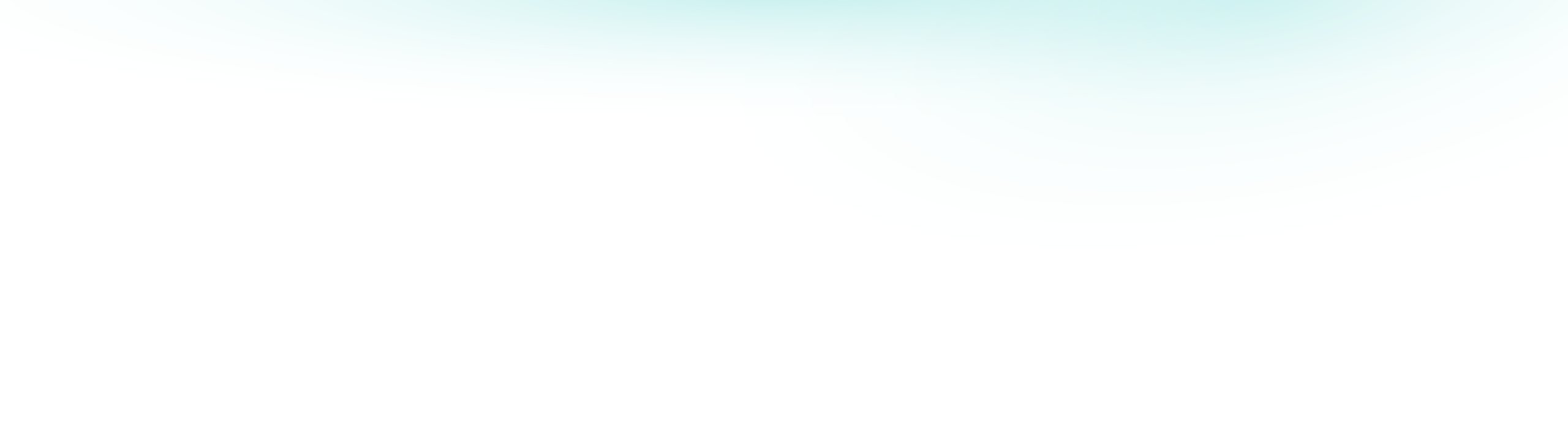 Abstract image featuring a soft turquoise gradient fading into a clean white background. 