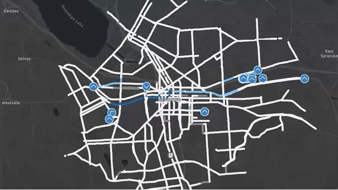 A map of a road network